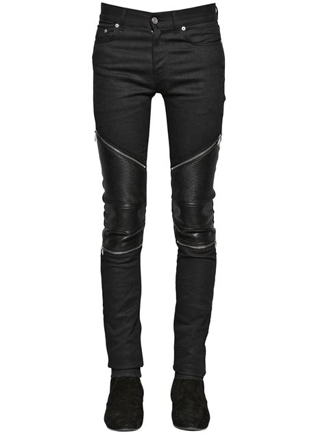 ysl black biker jeans|ysl jeans for men.